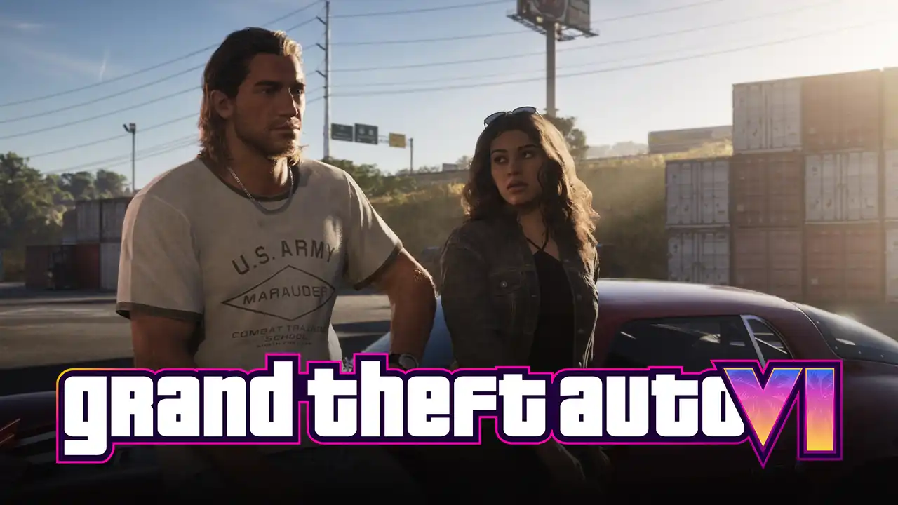 Jason et Lucia l'un à côté de l'autre, dans le trailer de lancement de GTA 6