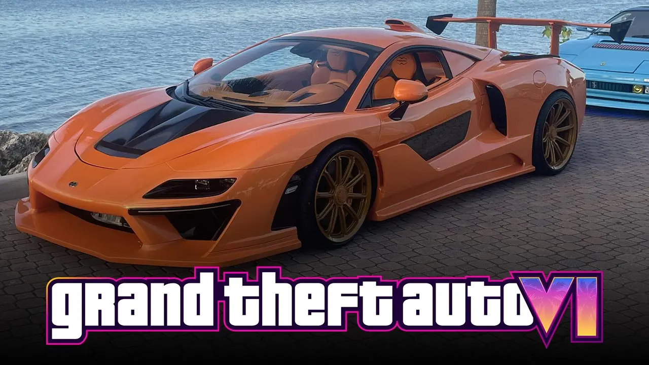 McLaren Senna transformée en Progen Emerus pour la campagne marketing de GTA VI à Miami.