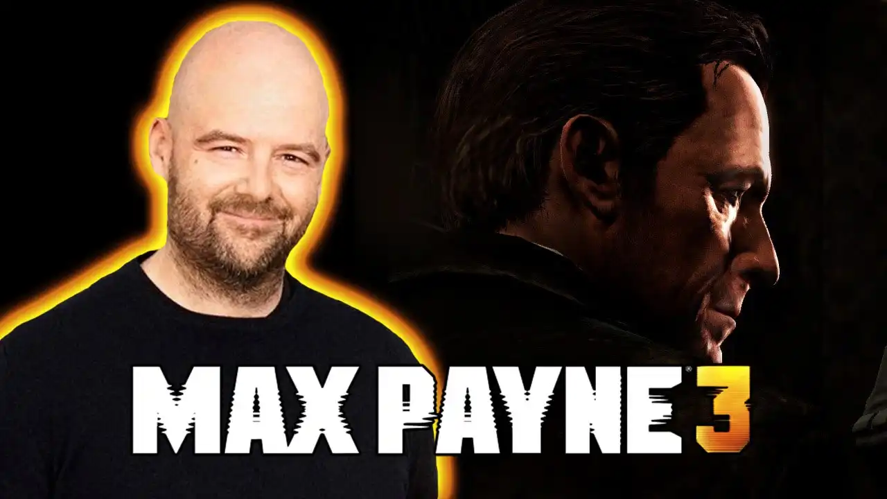 Image du personnage Max Payne capturée dans le jeu Max Payne 3, avec le vissage de Dan Houser, l'un des scénariste du jeu de Rockstar.